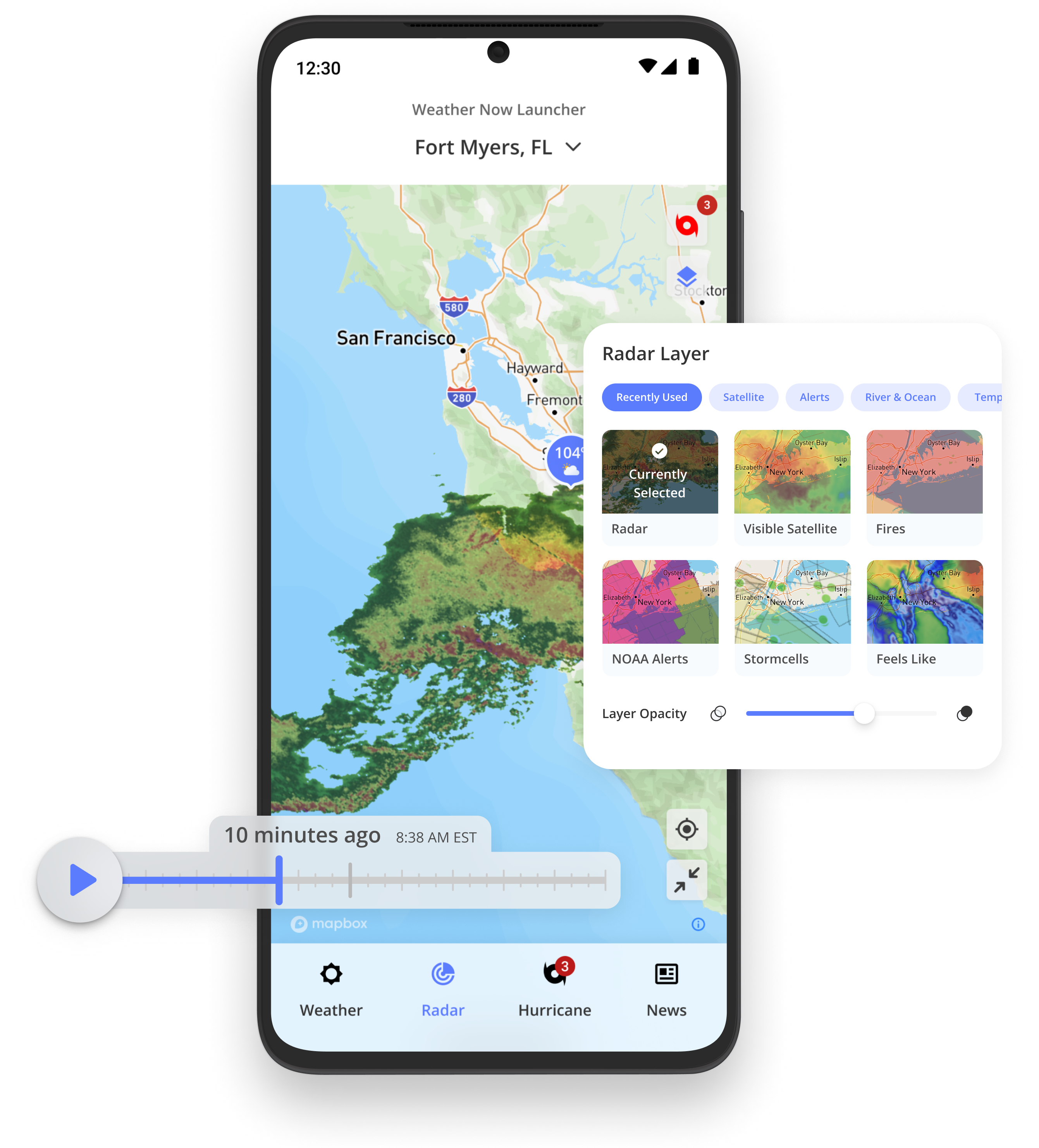 phone with Weather Now Launcher